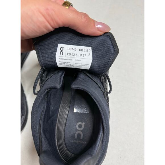 On Running Cloudnova Cloudtec Athletic Sneakers Men’s Size 9 Black - Picture 6 of 8